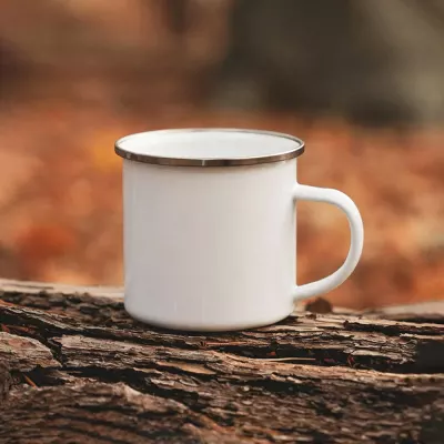 A015. Enamel Mug Cup 12oz (360ml) – NOT Microwave or Dishwasher Safe, Hand Wash Only, Hot & Cold Drinks, Unisex All-Ages Camping Travel Home Use