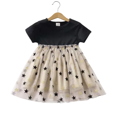A004. summer mesh short sleeve tutu 2-8yrs kids girl dress