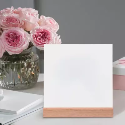 A138. Desktop Ornament (Wooden Stand + Ceramic Coaster)