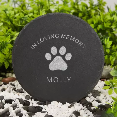 Personalized Pet Memorial Stone, In Loving Memory Paw Print Grave Marker, Custom Dog or Cat Name Garden Stone, Sympathy Keepsake for Loss of Pet