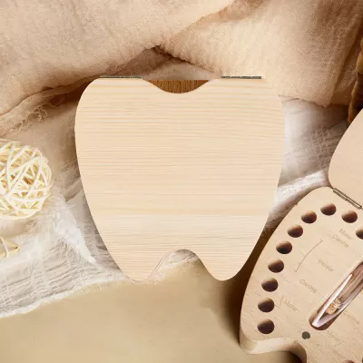 A494 Scots Pine Wooden Tooth Box – Baby Tooth Keepsake Box, Tooth Fairy Box, Wooden Tooth Storage Box & Kids' Keepsake Gift