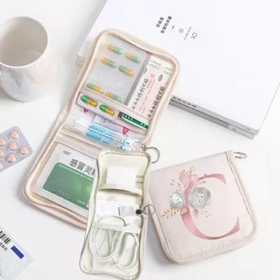 A511. Polyester First Aid Kit / Medicine Bag / Cable & Earphone Organizer Pouch – Multi-Purpose Travel Storage Bag