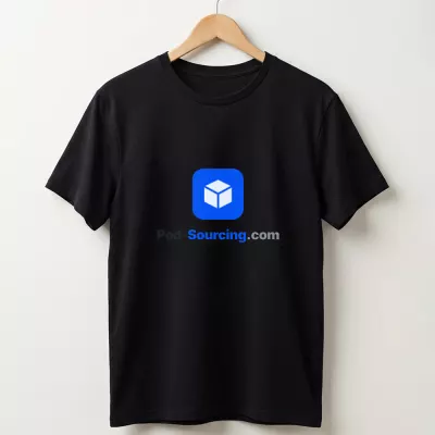 custom logo corporate gifts T-Shirt, Blue Rounded Square Cube Print Tee, Corporate Branded Short Sleeve Shirt