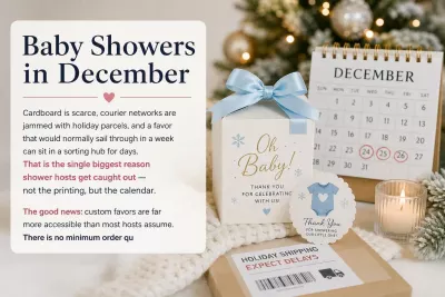 Custom Baby Rompers and Wood Boxes as Holiday Baby Shower Favors: A Factory Guide to Ordering Now for Mid-December Showers