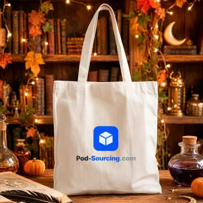 corporate gifts Box Logo Tote Bag, Blue Rounded Square Print Canvas Shopper, Corporate Branded Carryall