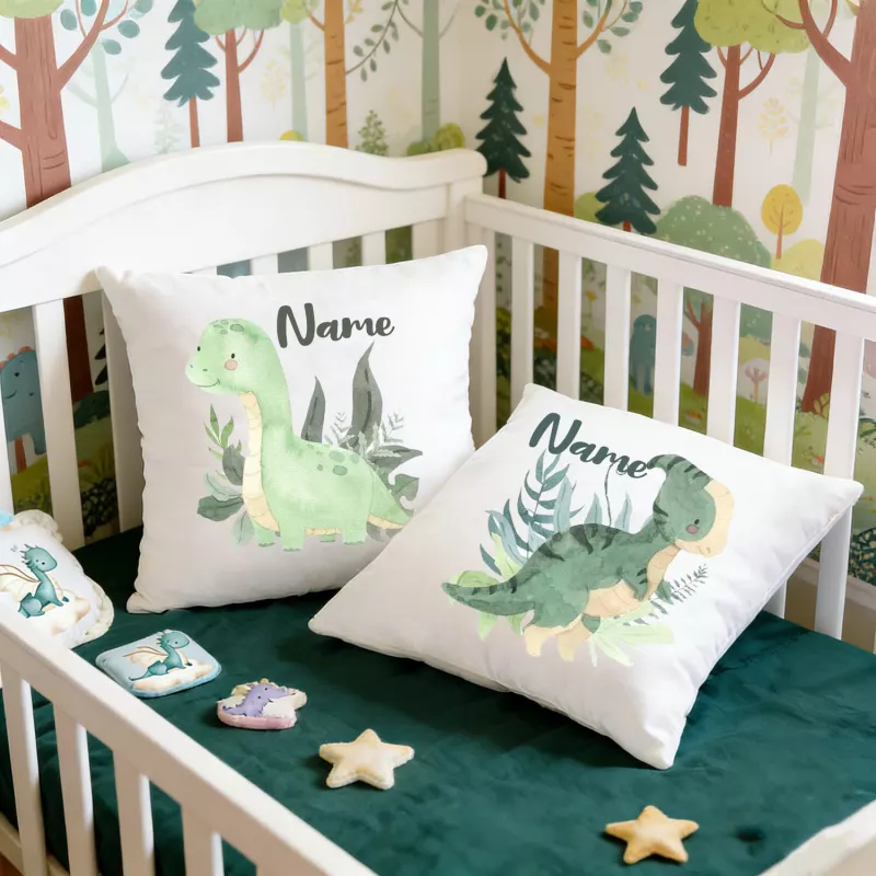Personalized Dinosaur Name Pillow for Kids and Nursery