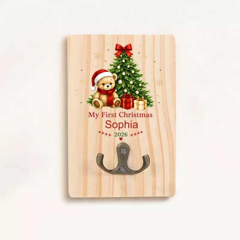 Personalized My First Christmas Keepsake with Teddy Bear and Name