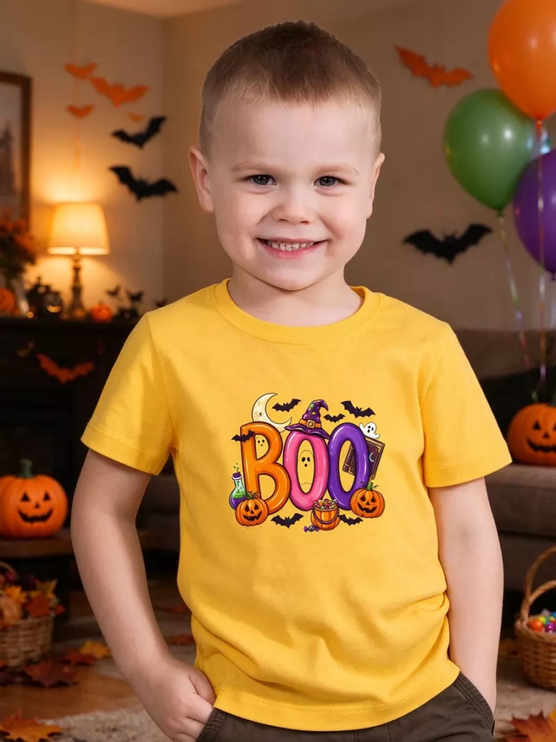 Halloween BOO Graphic Tee for Kids
