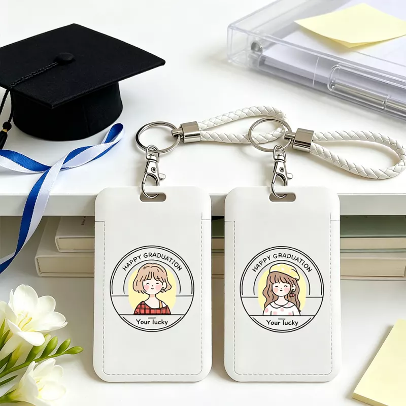 Personalized Happy Graduation Badge Holder with Custom Name Lanyard for
