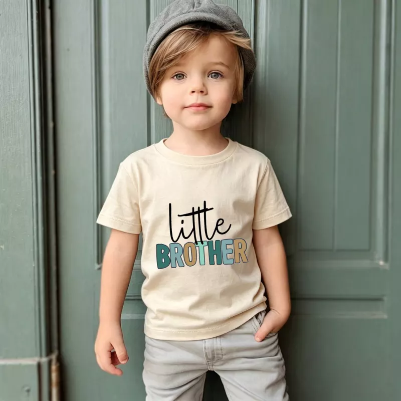 Little Brother Sibling Announcement Shirt for Younger Brother Reveal