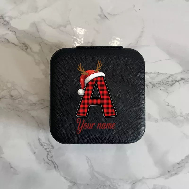 Christmas Monogram Phone Case with Santa Hat Letter A Design