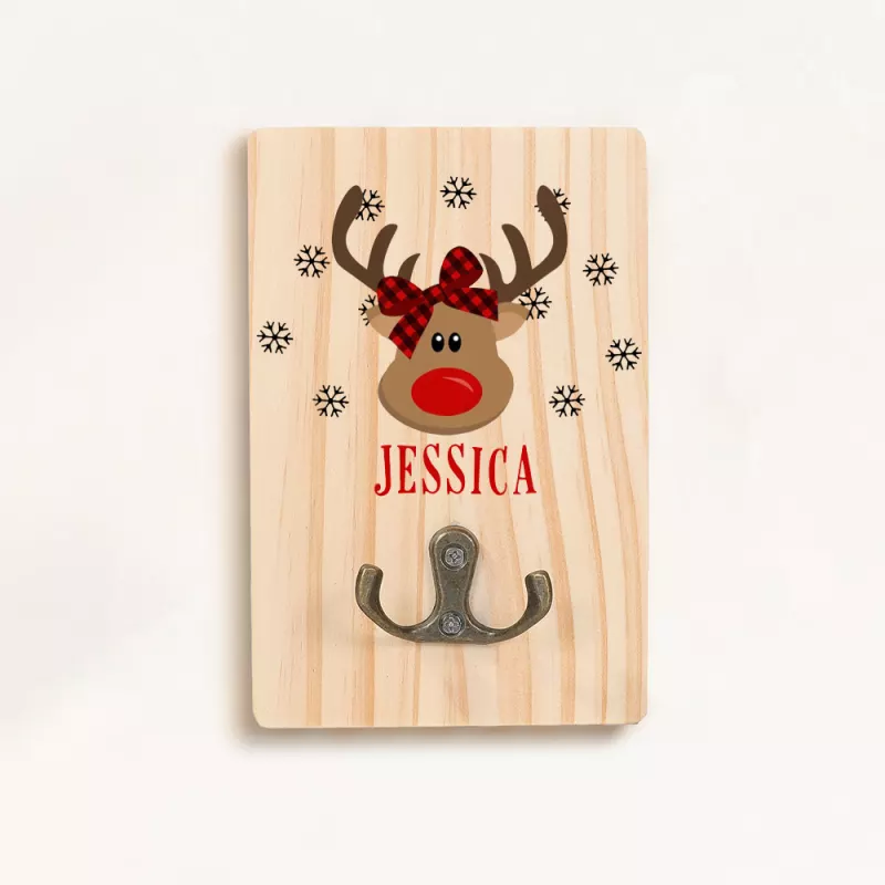 Christmas Reindeer Name Wall Hook Holiday Decor