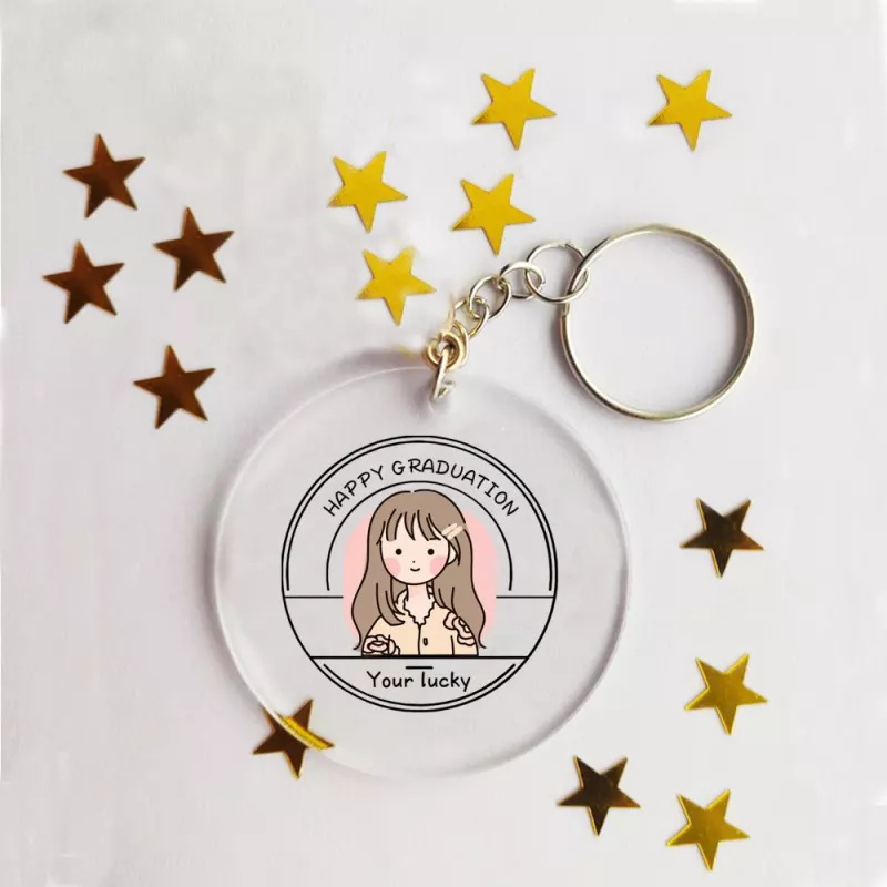 Personalized Graduation Girl Keychain with Custom Name