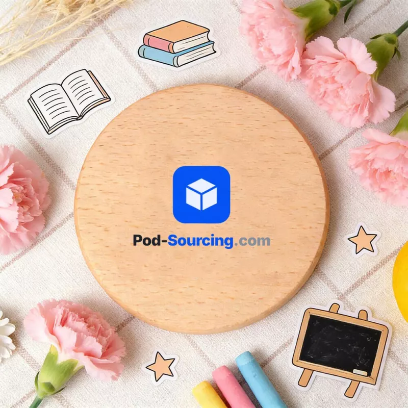 Custom Company Logo Wooden Disc Coaster for Office Desk Decor