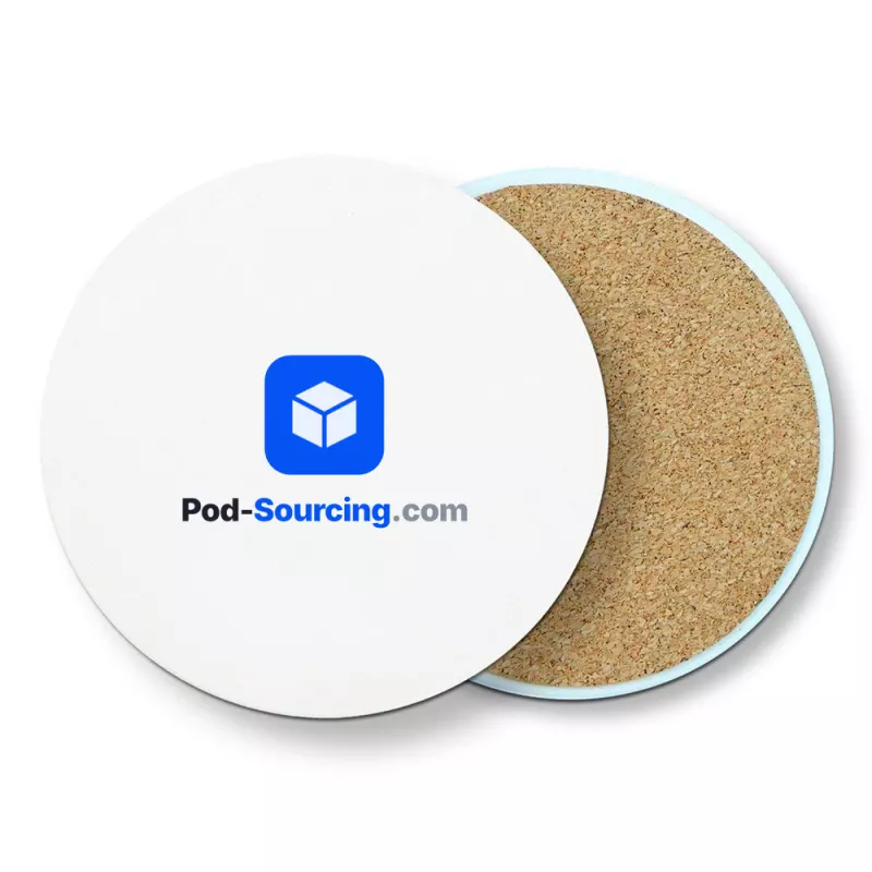 Round Cork-Backed Coaster for Company Logo Desk Accessories