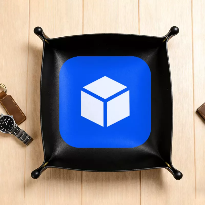 Company Logo Leather Desk Tray for Office Catchall and Corporate Gifting
