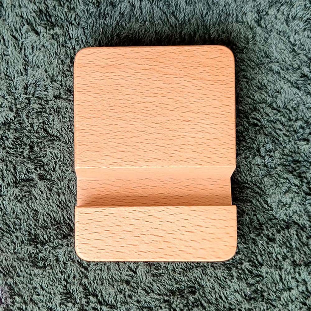 A089 Personalized Beech Wood Phone Stand – Custom Wooden Phone Holder, Phone Dock, Gadget Holder, Office Stand & iPhone Holder