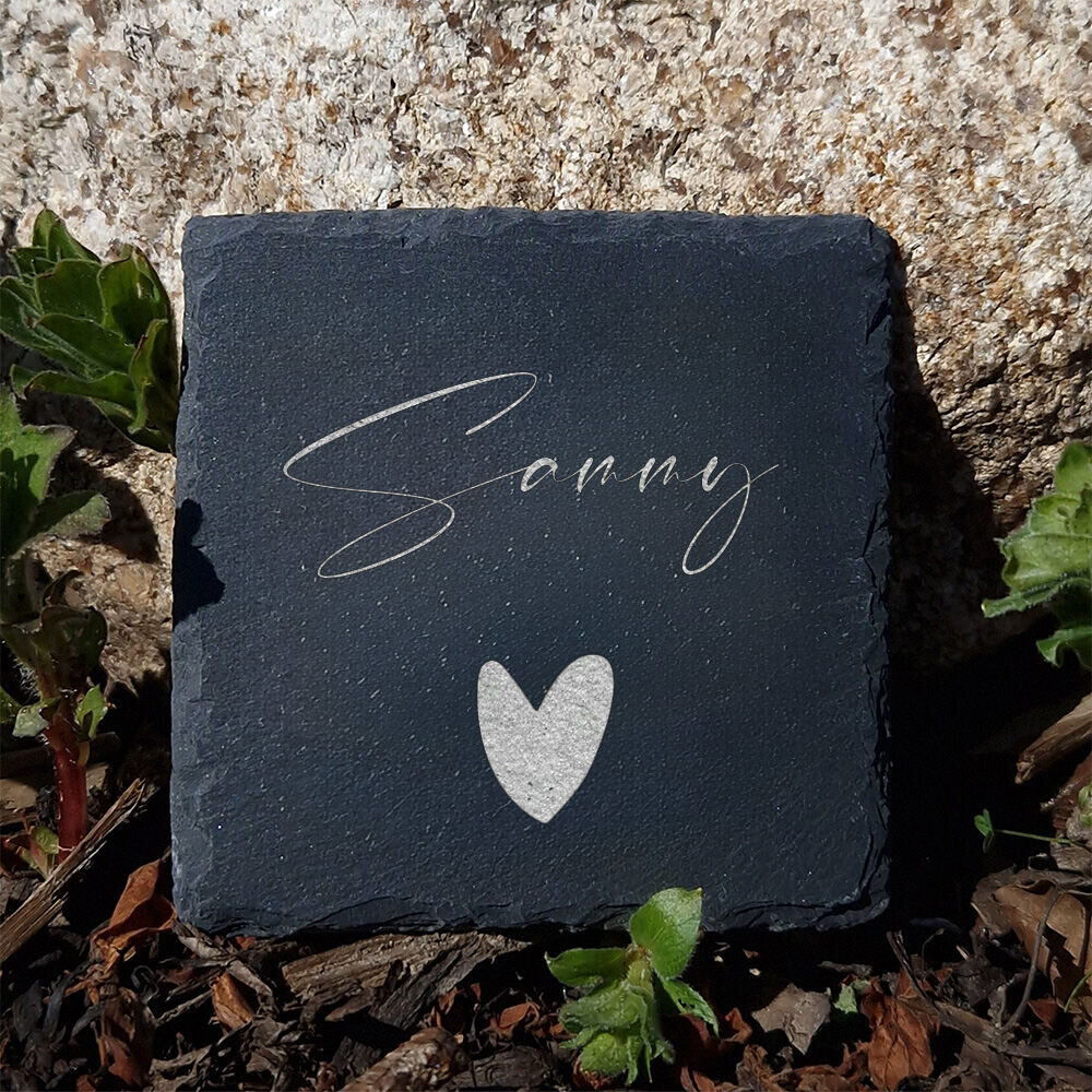 Personalized Sonny Name Slate Heart Keepsake, Custom Engraved Stone Gift, Cursive Name Decor, Customizable Slate Present for Sonny