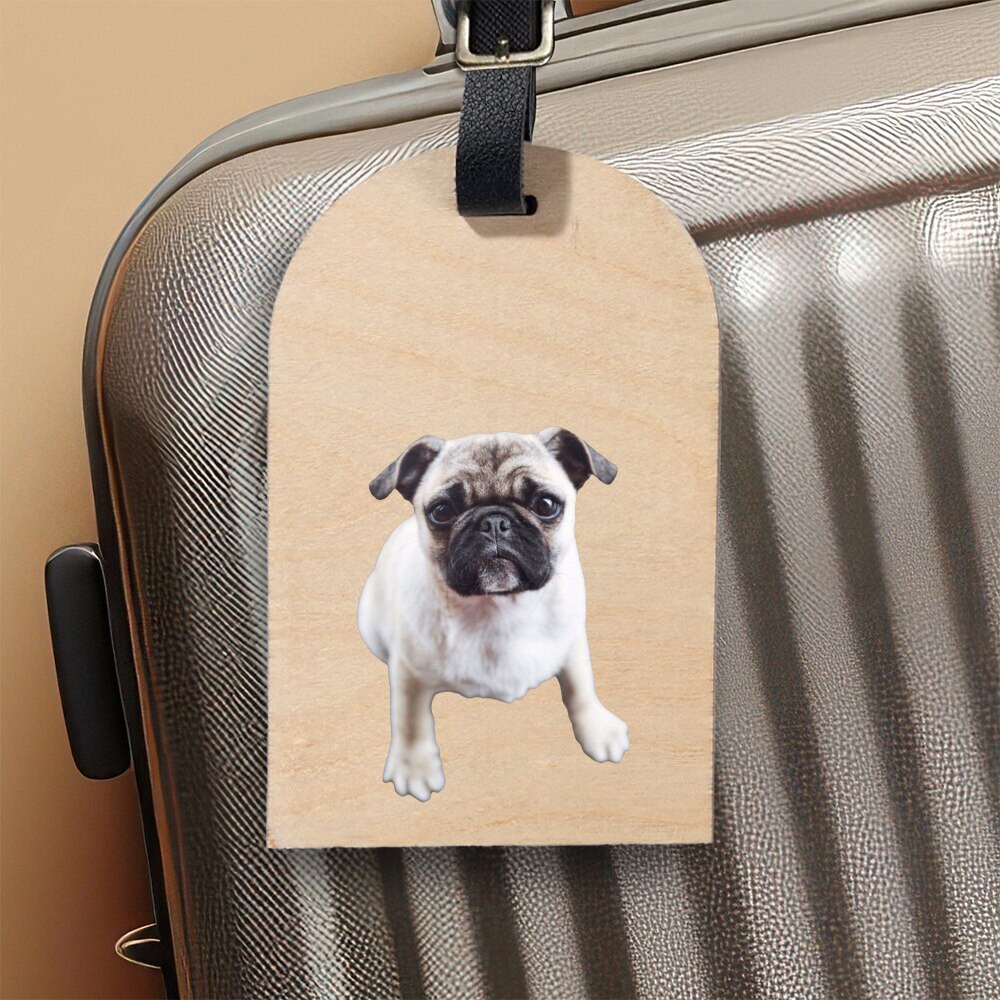 Personalized Wood Luggage Tag personalized custom photo print unique travel accessory