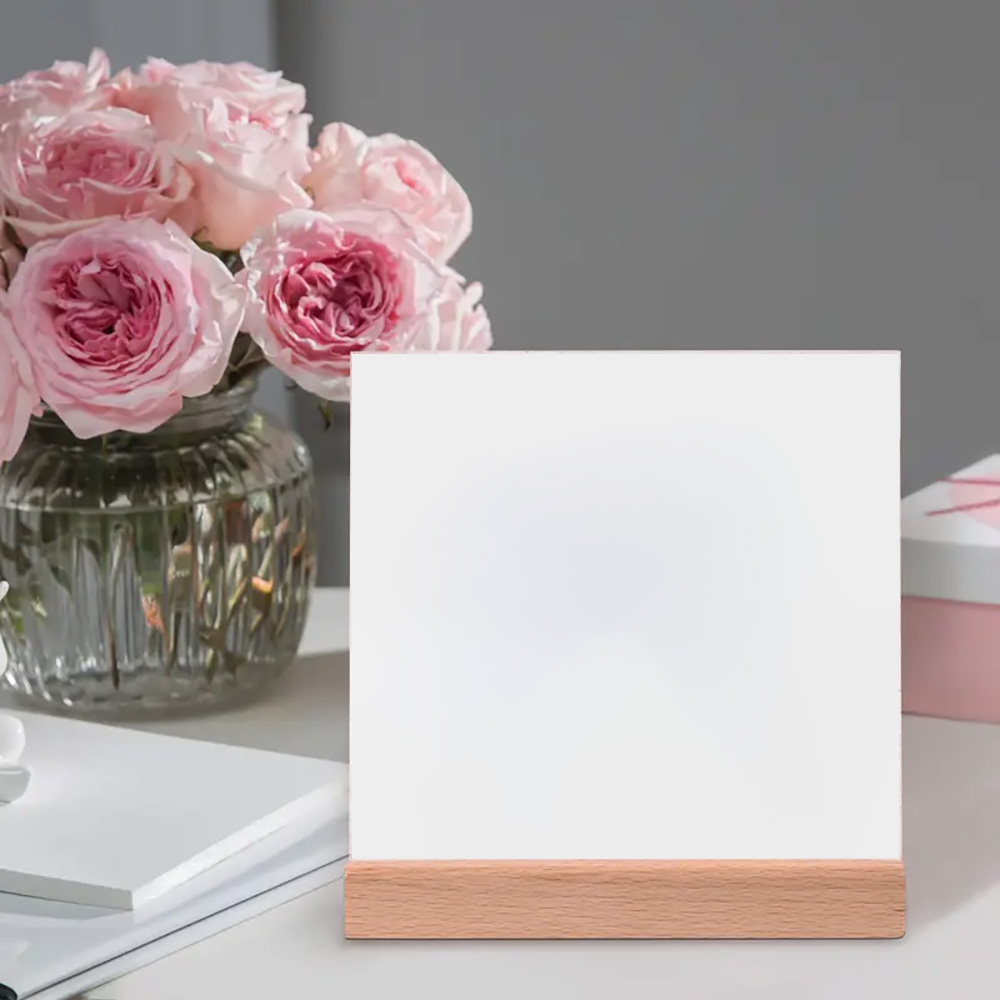 A138. Desktop Ornament (Wooden Stand + Ceramic Coaster)