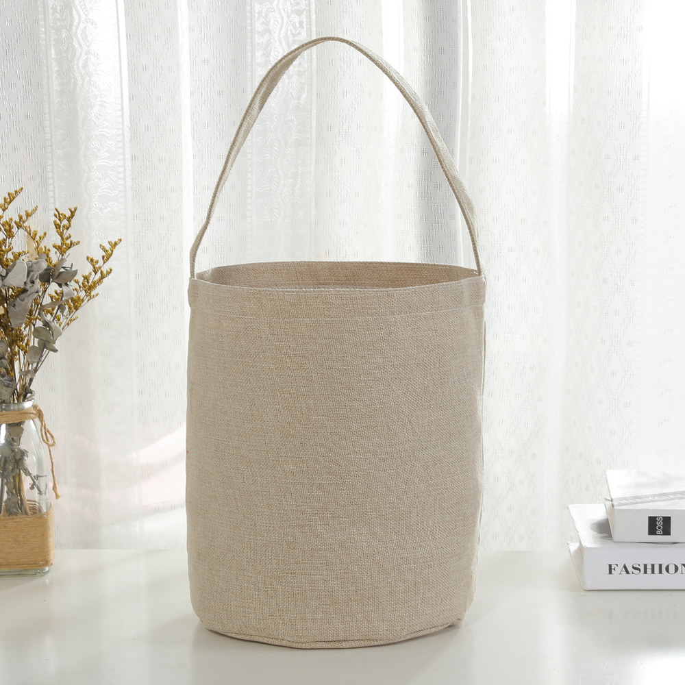 A117 Polyester Burlap-Style Gift Bag – Halloween Candy Bucket, Halloween Treat Bag, Christmas Gift Sack, Easter Basket & Wedding Flower Girl Basket