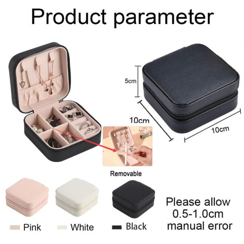 A104 PU Leather Jewelry Box – Women's Jewelry Case, Travel Jewelry Organizer, Jewelry Storage Box & Gift