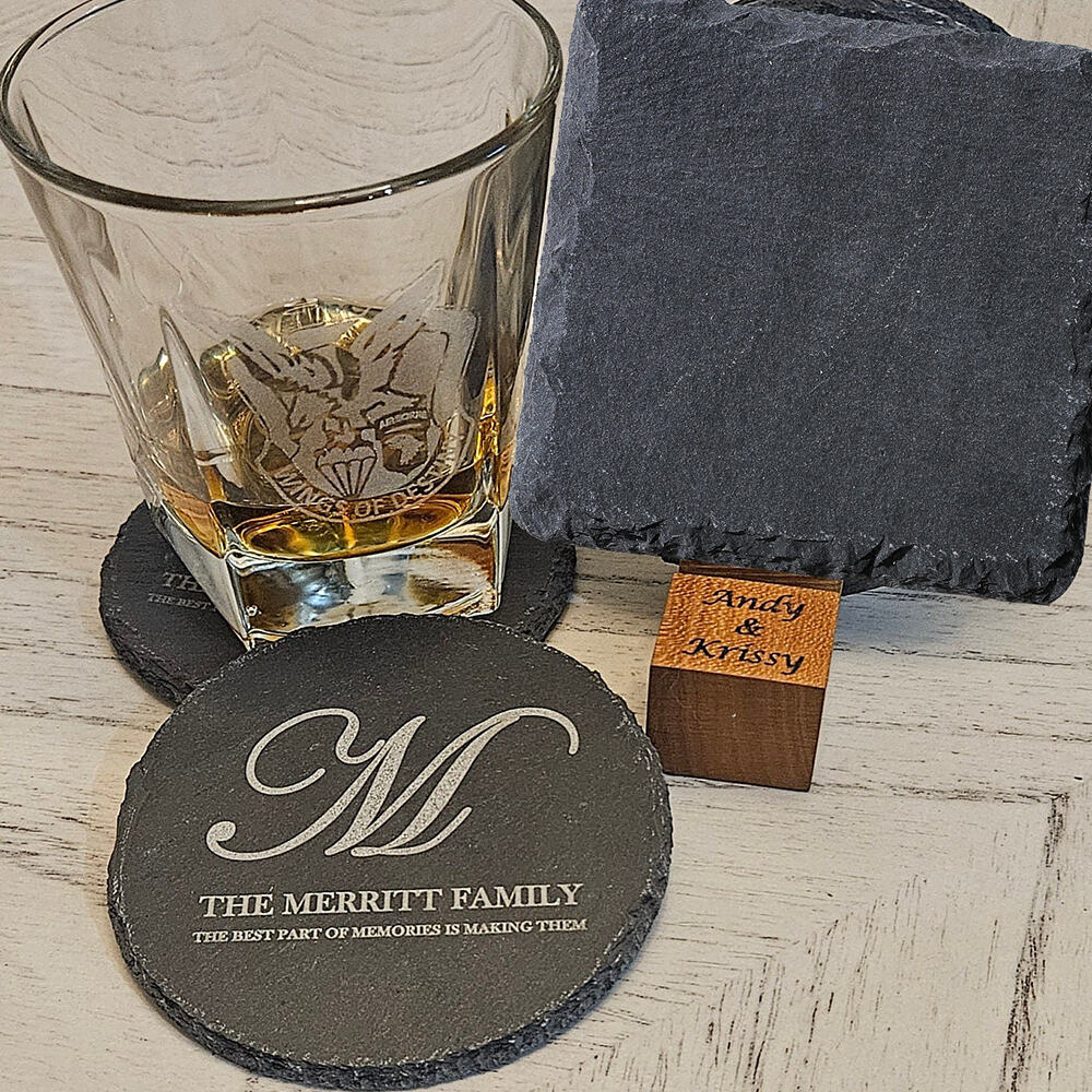 A041 Natural Stone Slate Coaster – Drink Coasters for Tea, Coffee, Beer, Wine & Other Drinks, Table & Home Bar Decor