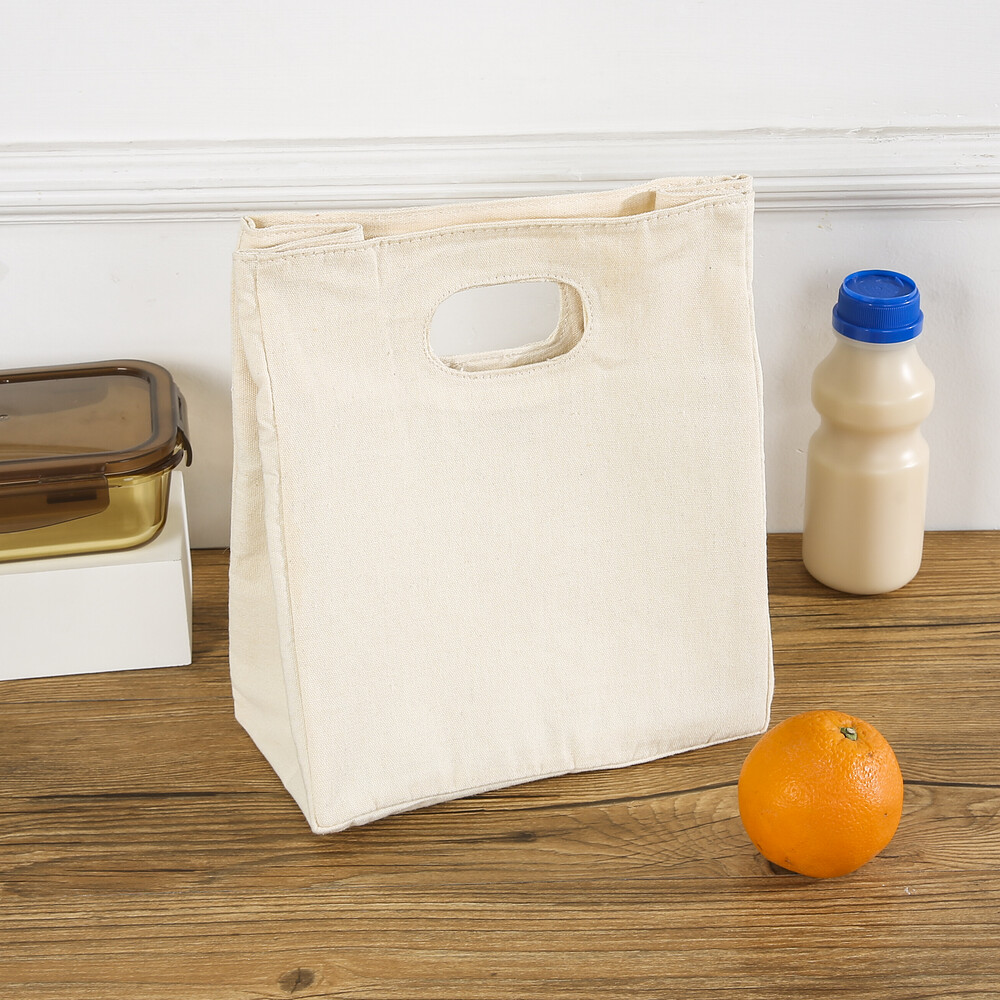 TB-C. Canvas Lunch Bag, Insulated Lunch Tote, Bento Bag, Reusable Picnic Bag, Portable Food Storage Bag