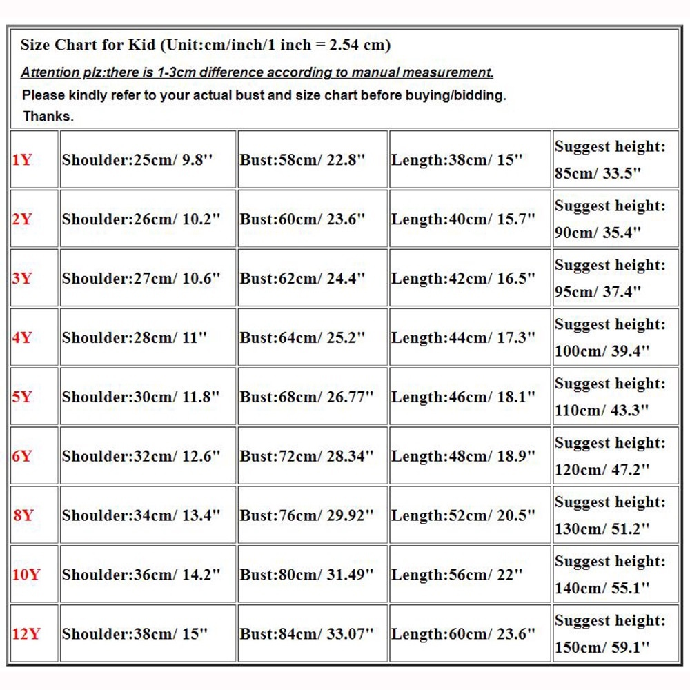 Size chart