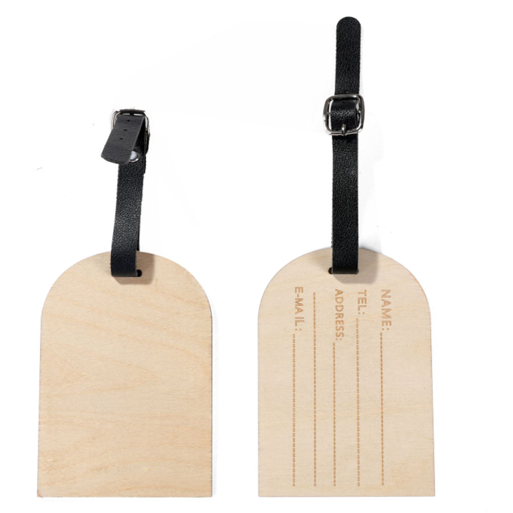A497.  Basswood Plywood Wooden Luggage Tag Radiata Pine Plywood Travel trip