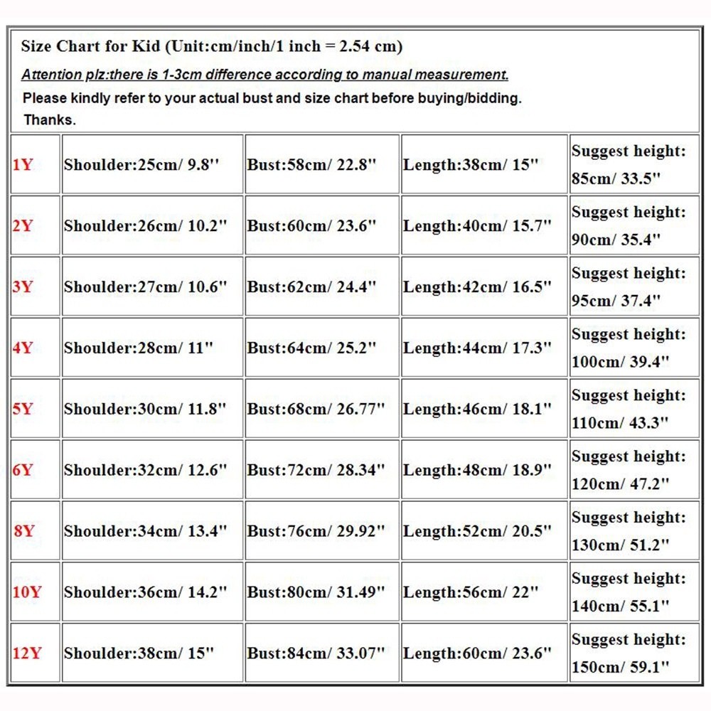 Size chart