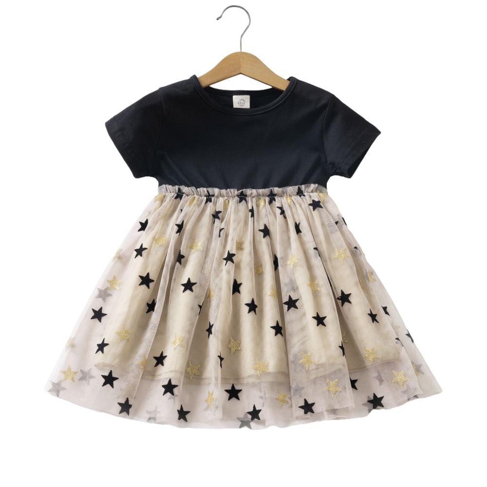 A004. summer mesh short sleeve tutu 2-8yrs kids girl dress